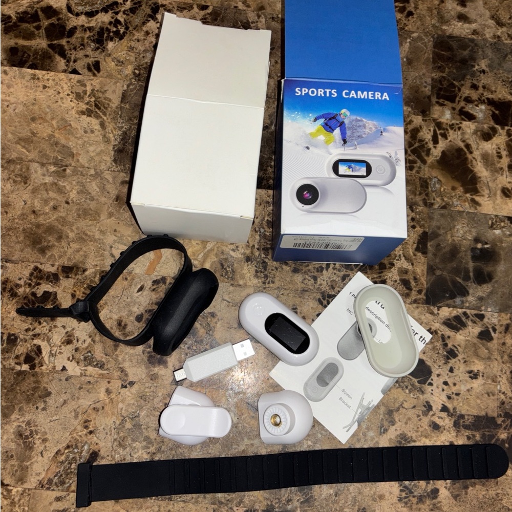 Black Sports Camera with Accessories